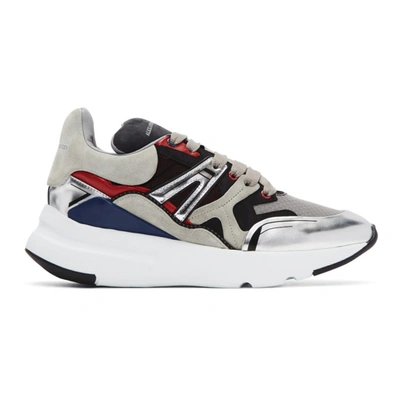 Alexander Mcqueen Runner Raised-sole Low-top Suede Trainers In Multi