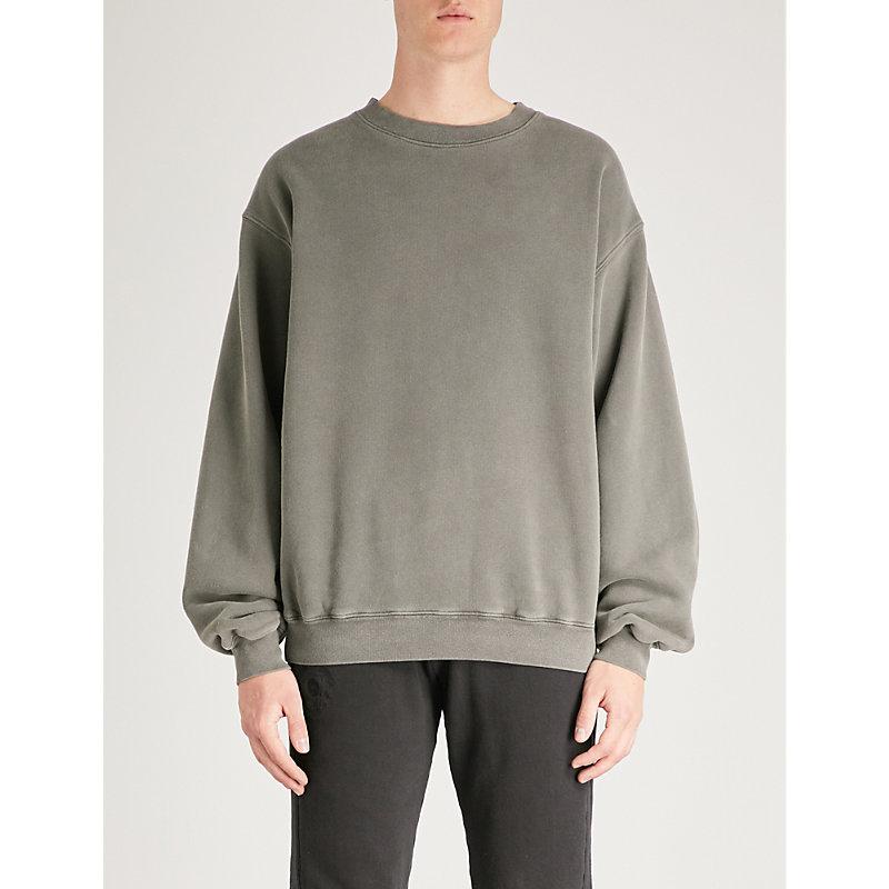 Yeezy Season 6 Faded Cotton-jersey Sweatshirt In Gravel | ModeSens