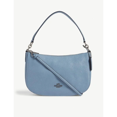 Coach Ladies Dark Chambray Blue Chelsea Leather Cross-body Bag In Dk/chambray