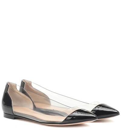 Gianvito Rossi Plexi Patent-leather Ballet Flats In Black