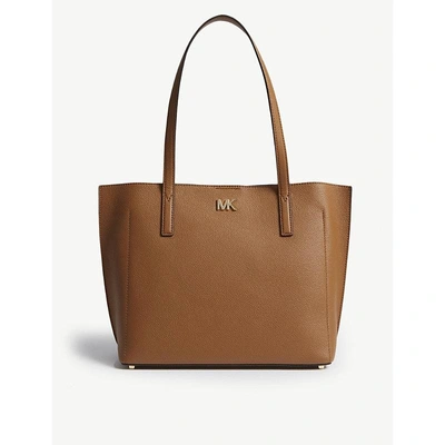 Michael Michael Kors Michael Kors Brown Ana Bonded Grained Leather Tote Bag In Acorn