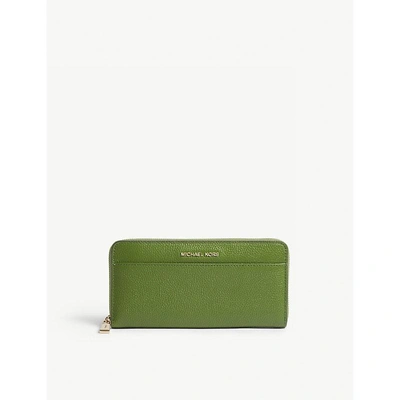 Michael Michael Kors Mercer 大陆 皮革 钱包 In True Green