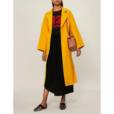 Loewe Oversized Wool And Cashmere-blend Coat In Yellow