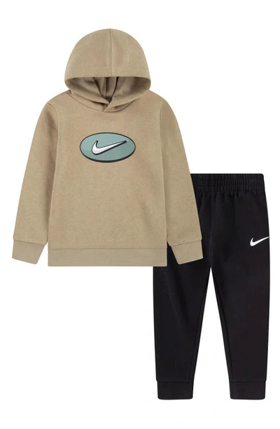 Nike Kids' Sportswear Fleece Hoodie & Joggers Set In Black