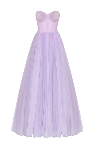 Milla Lavender Tulle Maxi Dress With A Corset Bustier