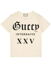 Gucci Guccy Internaive Xxv Print Oversized Cotton T Shirt In White