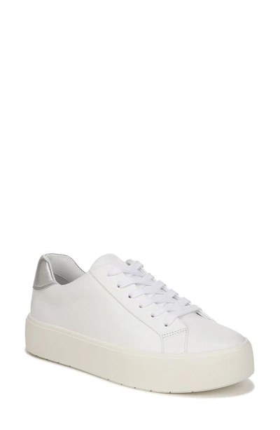 Vince Benfield Leather Sneaker In White/ Silver