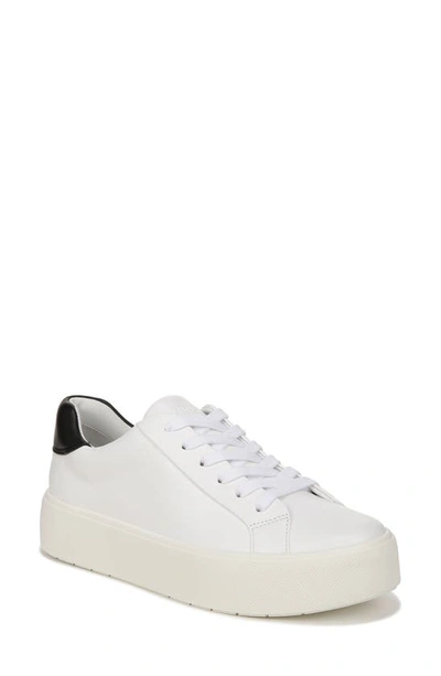 Vince Benfield Leather Platform Sneaker In White/ Black