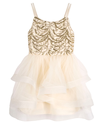 Pink & Violet Kids' Big Girls Sleeveless Chandelier Sequin Party Dress In Champagne,gold