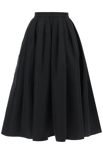 Alexander Mcqueen Circular Skirt In Polyfaille In Black