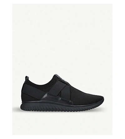 Cole Haan Elastic-detail Stretch-knit Trainers In Black
