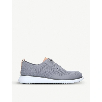 Cole Haan Zerøgrand Stitchlite 2.0 Stretch-knit Oxford Shoes In Grey
