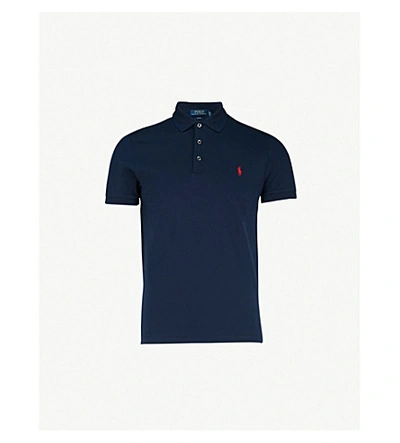 Polo Ralph Lauren Slim-fit Cotton-pique Polo Shirt In French Navy