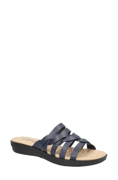 Easy Street Sheri Open Toe Sandal In Navy