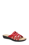 Easy Street Sheri Open Toe Sandal In Red