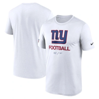 Nike White New York Giants Sideline Infograph Performance T-shirt