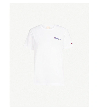 Champion Logo-print Cotton-jersey T-shirt In Wht
