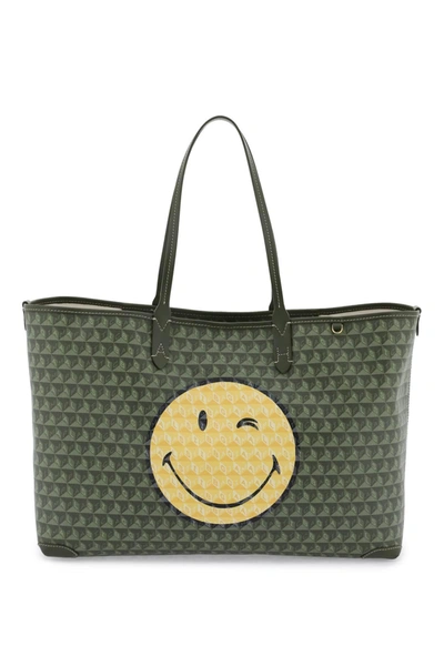 Anya Hindmarch I Am A Plastic Wink Tote Bag In Green