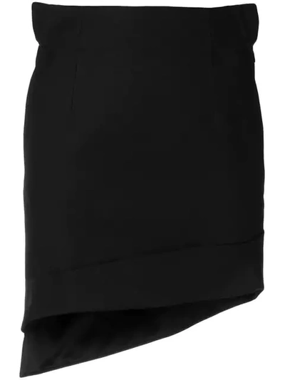 Helmut Lang Asymmetric Woven Skirt In Black