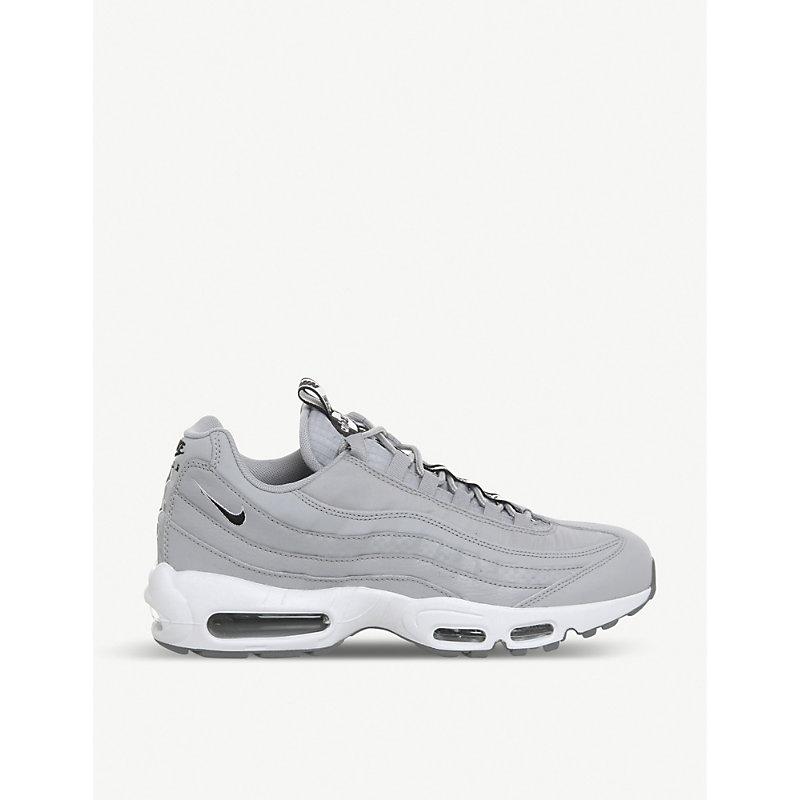 nike air max 95 leather trainers in black