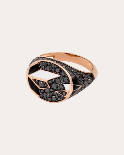L'atelier Nawbar Women's Black Diamond Pinky Ring In Black/white