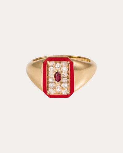 L'atelier Nawbar Women's The Tucan Pinky Ring In Red