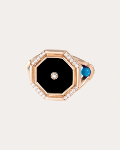 L'atelier Nawbar Women's Hexagon Cabochon Pinky Ring In Black