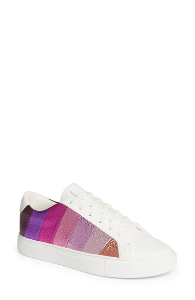 Kurt Geiger Women's Lane Stripe Lace Up Low Top Sneakers In White/pink