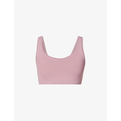 Hanro Touch Feeling Crop Top In Dusty Cedar