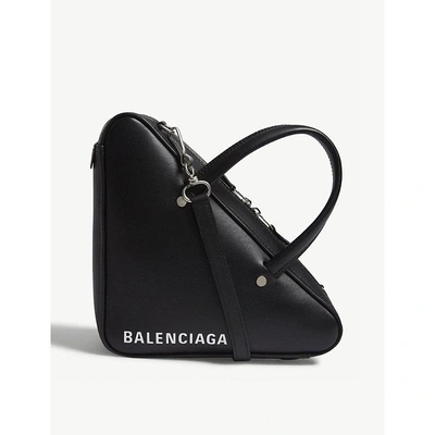 Balenciaga Black Triangle Duffle Xs Leather Tote Bag