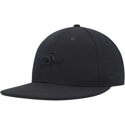 Nike Black Arkansas Razorbacks Triple Black Performance Fitted Hat