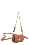 Mali + Lili Tanya Vegan Leather Crossbody Bag In Cognac