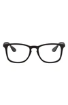 Ray Ban Unisex 52mm Square Optical Glasses In Rubber Black
