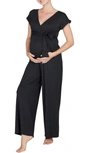 Cache Coeur Origin Maternity/nursing Jumpsuit In Black