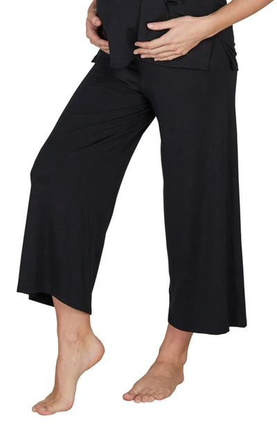 Cache Coeur Origin Wide Leg Maternity Pants In Black