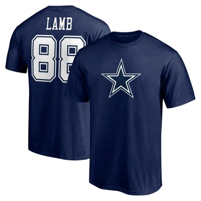 Fanatics Branded Ceedee Lamb Navy Dallas Cowboys Team Player Icon Name & Number T-shirt
