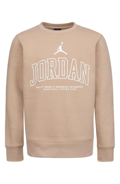 Jordan Kids' No Look Crewneck Sweatshirt In Hemp