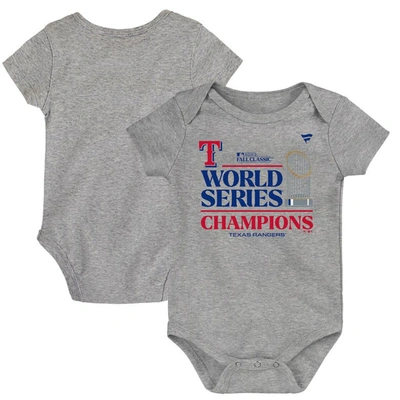 Fanatics Babies' Infant  Branded Heather Gray Texas Rangers 2023 World Series Champions Locker Room Bodysuit