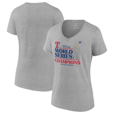 Fanatics Branded Heather Gray Texas Rangers 2023 World Series Champions Locker Room Plus Size V-neck