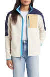 Cotopaxi Abrazo Colorblock Fleece Zip Jacket In Maritime/ Cream