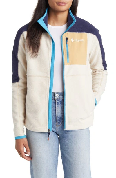 Cotopaxi Abrazo Colorblock Fleece Zip Jacket In Maritime/ Cream