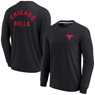 Fanatics Signature Unisex  Black Chicago Bulls Super Soft Long Sleeve T-shirt