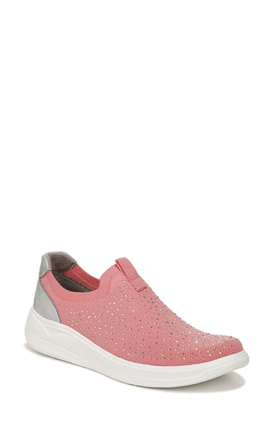 Bzees Twilight Crystal Embellished Knit Sneaker In Pink