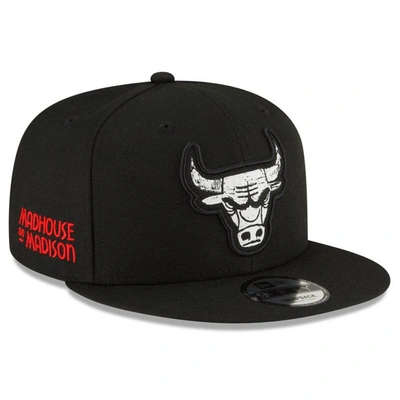 New Era Men's  Black Chicago Bulls 2023/24 City Edition Alternate 9fifty Snapback Adjustable Hat In Black/white