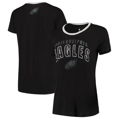 Outerstuff Juniors Black Philadelphia Eagles Foil T-shirt In Multi