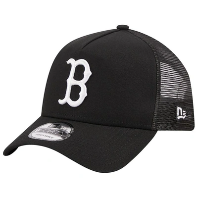 New Era Black Boston Red Sox A-frame 9forty Trucker Adjustable Hat