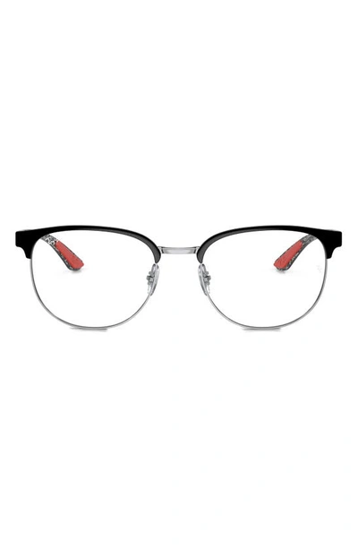 Ray Ban 54mm Irregular Optical Glasses In Black Silver