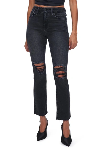 Good American Good Legs Straight Leg Jeans In Black316