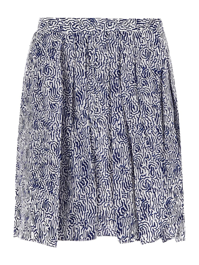Isabel Marant Étoile White & Blue Violaine Miniskirt