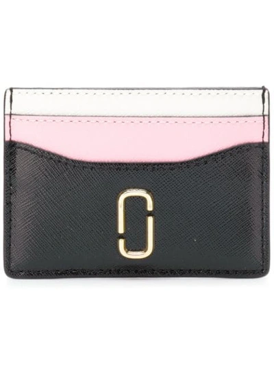 Marc Jacobs Ladies Black And Baby Pink Snapshot Saffiano Leather Card Holder
